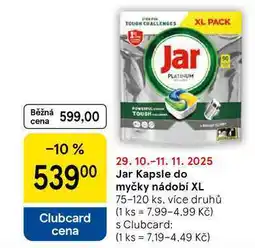 Tesco Jar Kapsle do myčky nádobí XL, 75-120 ks, více druhů nabídka