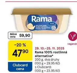 Tesco Rama 100% rostlinná alternativa, 200 g nabídka