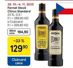 Tesco Fernet Stock Citrus Standard 23 %, 0,5 l nabídka