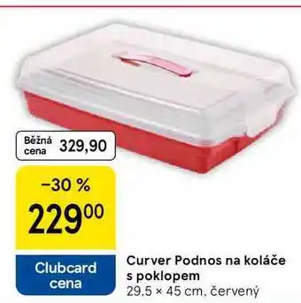 Tesco Curver Podnos na koláče s poklopem, 29.5 x 45 cm, červený nabídka