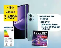 Tesco REDMI 15C 5G 4/128 GB + NÁŠ TIP SIM karta Tesco Mobiles 80 GB dat v 5G síti nabídka
