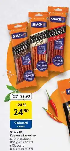 Tesco Snack It! Kabanos Exclusive, 50 g, více druhů nabídka