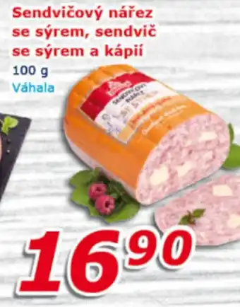 ESO MARKET Sendvičový nářez se sýrem, sendvič se sýrem a kápií nabídka