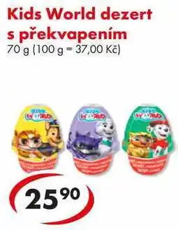 CBA Kids World dezert s překvapením, 70 g nabídka