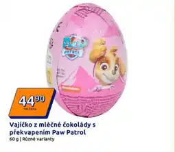 Action PAW PATROL Vajíčko z mléčné čokolády s překvapením nabídka