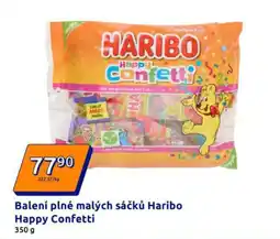 Action Balení plné malých sáčků haribo happy confetti nabídka
