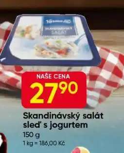Hruška Skandinávský salát sled' s jogurtem nabídka