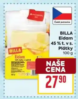 Billa BILLA Eidam 45 % t. v s. Plátky 100 g nabídka