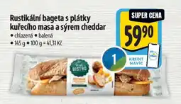 Albert Rustikální bageta s plátky kuřecího masa a sýrem cheddar nabídka