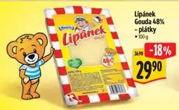 Albert Lipánek Gouda 48% plátky nabídka