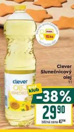 Billa Clever Slunečnicový olej 1l nabídka