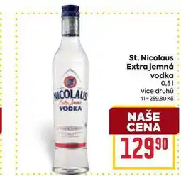 Billa St. Nicolaus Extra jemná vodka 0,5l nabídka