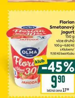 Billa Florian Smetanový jogurt 150 g nabídka