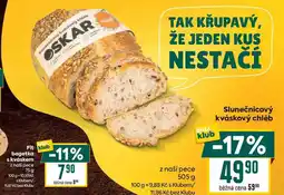 Billa Slunečnicový kváskový chléb 505g nabídka