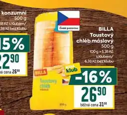 Billa BILLA Toustový chléb máslový 500 g nabídka