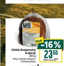 Billa Chléb Znojemský krájený 360 g nabídka