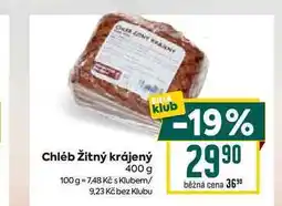 Billa Chléb Žitný krájený 400 g nabídka