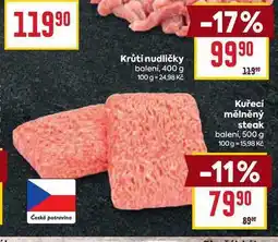Billa Kuřecí mělněný steak balení, 500 g nabídka