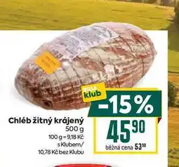 Billa Chléb žitný krájený 500 g nabídka
