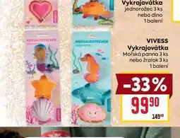 Billa VIVESS Vykrajovátka Mořská panna 3 ks nebo žralok 3 ks 1 balení nabídka