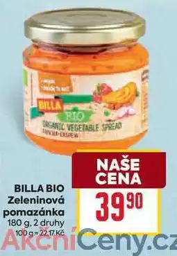 Billa BILLA BIO Zeleninová pomazánka 180 g nabídka