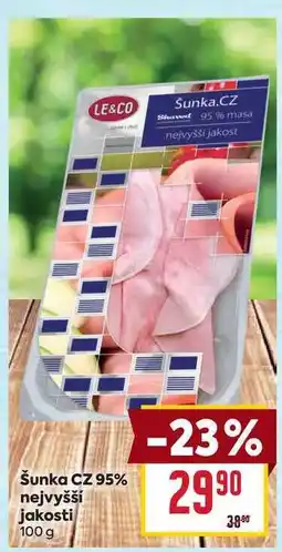 Billa Šunka CZ 95% nejvyšší jakosti 100 g nabídka