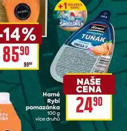 Billa Hamé Rybí pomazánka 100 g nabídka