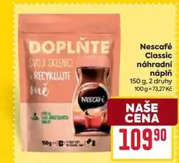Billa Nescafé Classic náhradní náplň 150 g nabídka