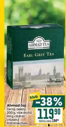Billa Ahmad čaj černý, zelený BILLA klub 200 g nabídka