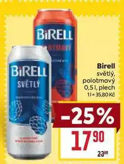 Billa Birell světlý, polotmavý 0,5l, plech nabídka