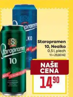 Billa Staropramen Nealko 0,51, plech nabídka