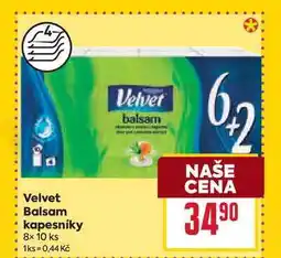 Billa Velvet Balsam kapesníky 8x10 ks nabídka