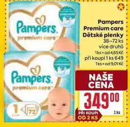 Billa Pampers Premium care Dětské plenky 38-72 ks nabídka