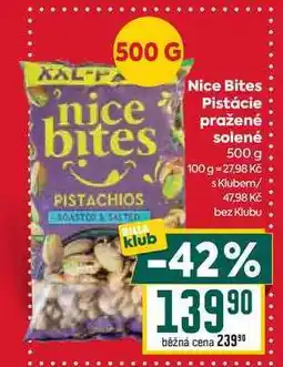 Billa Nice Bites Pistácie pražené solené 500 g nabídka
