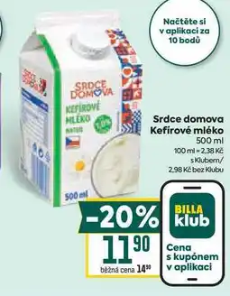 Billa Srdce domova Kefírové mléko 500 ml nabídka
