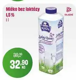 BonVeno Kunín Mléko bez laktózy 1,5% 1l nabídka