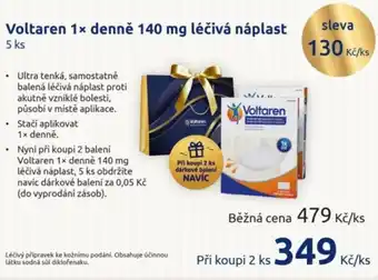 VOLTAREN 1x denně 140 mg léčivá náplast