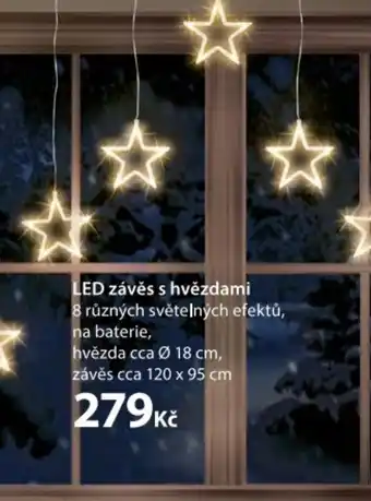 LED závěs s hvězdami
