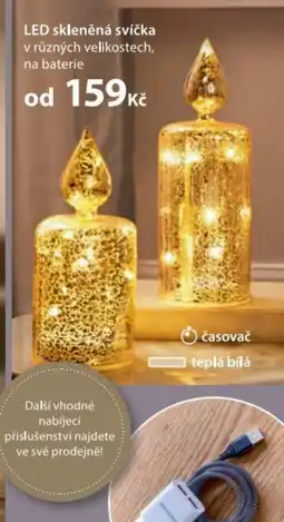 NKD LED skleněná svíčka nabídka