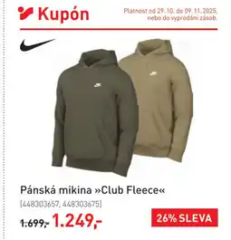 Intersport Pánská mikina Club Fleece nabídka