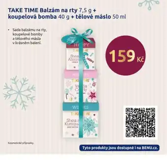Benu TAKE TIME Balzám na rty + koupelová bomba + tělové máslo nabídka