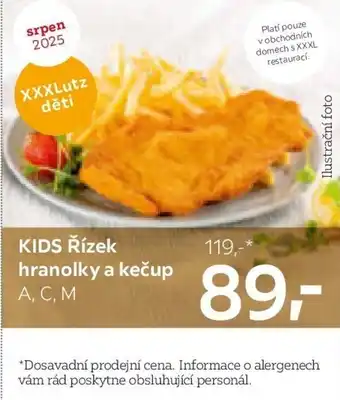 XXXLutz KIDS Řízek hranolky a kečup A, C, M nabídka