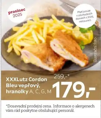 XXXLutz XXXLutz Cordon Bleu vepřový, hranolky A, C, G, M nabídka