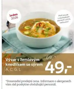 XXXLutz Vývar s žemlovým knedlíkem se sýrem A, C, G, L nabídka