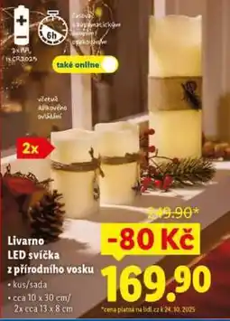 Lidl Livarno LED svíčka z přírodního vosku nabídka