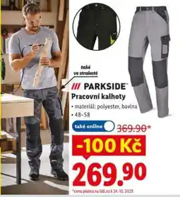 Lidl Parkside Pracovní kalhoty nabídka