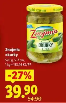 Lidl Znojmia Okurky nabídka