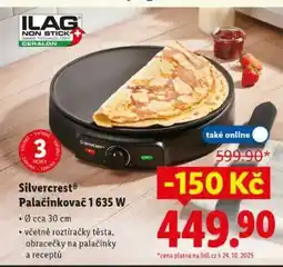 Lidl Silvercrest Palačinkovač 1 635 W nabídka