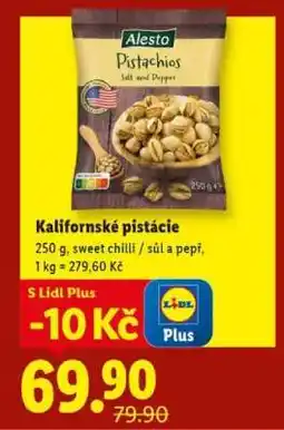 Lidl KALIFORNSKÉ PISTÁCIE nabídka