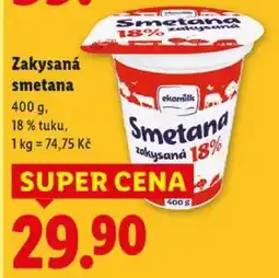 Lidl Zakysaná smetana nabídka